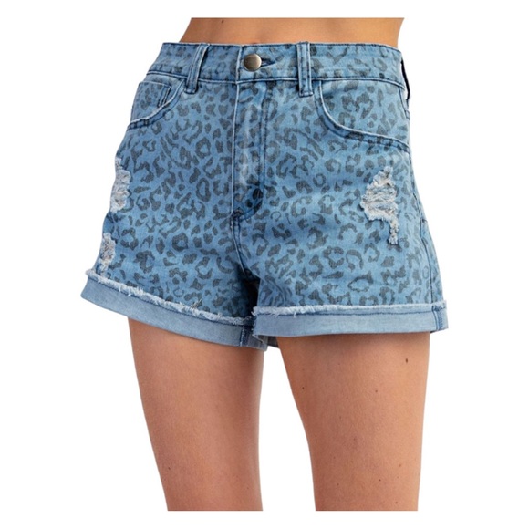 EASEL brand new with tag Blue Leopard Print Women's Shorts - Picture 8 of 10